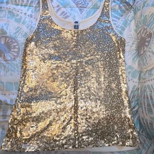 Gold Sequin Tank Top